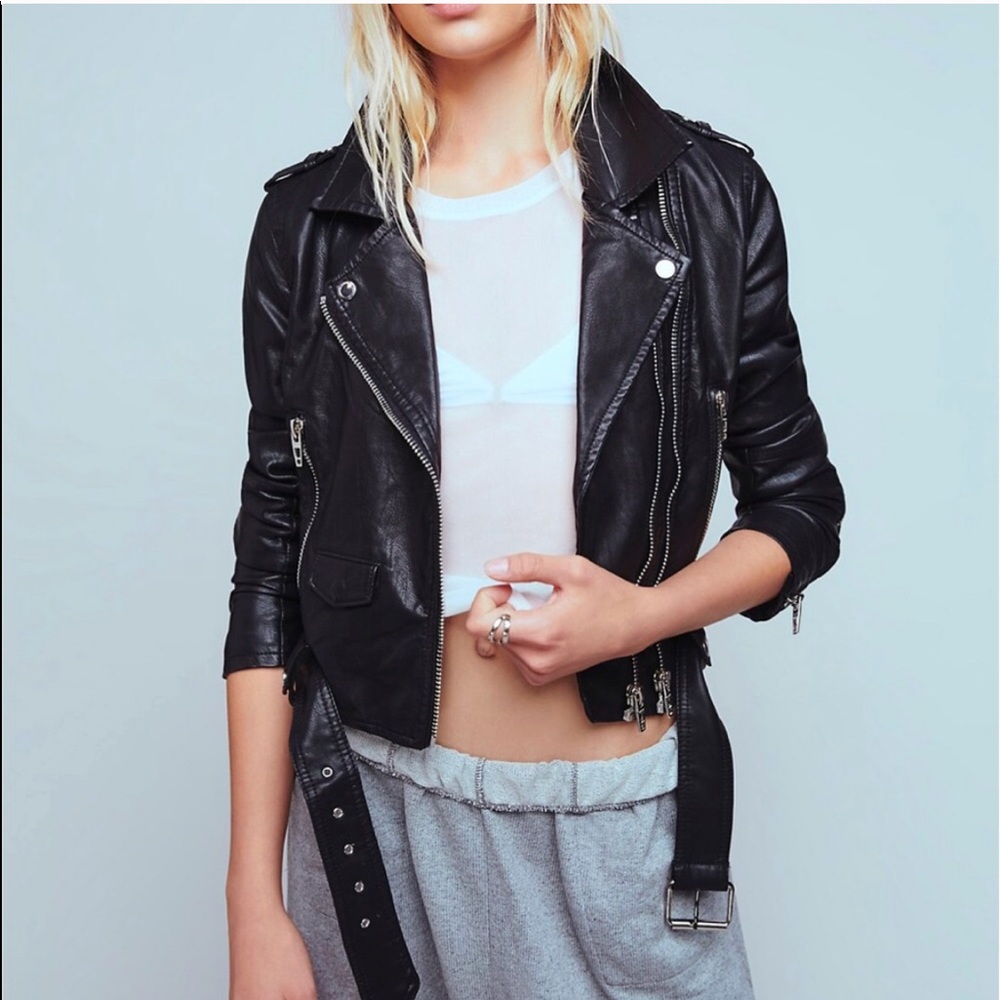 Free people Vegan Leather Jacket